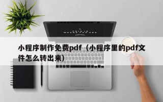 邵东小程序制作免费pdf（小程序里的pdf文件怎么转出来）